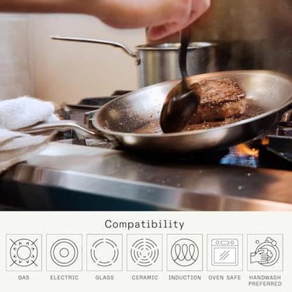 Made In Cookware - 10-Inch Stainless Steel Frying Pan - 5 Ply Stainless Clad - Professional Cookware - Crafted in USA - Induction Compatible - size: 10"