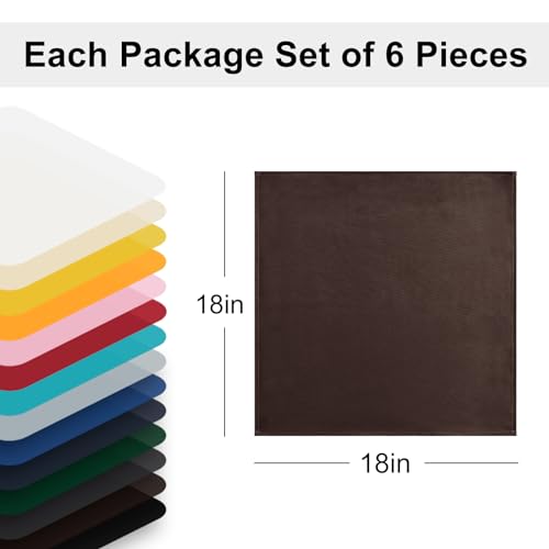 Cloth Napkins Set of 6, 18 x 18 Inch, Washable Chocolate Dinner Napkins with Hemmed Edges for Restaurant, Wedding and Holiday - color: Chocolate, size: 18" x 18" (Set of 6)