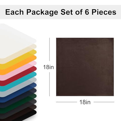 Cloth Napkins Set of 6, 18 x 18 Inch, Washable Chocolate Dinner Napkins with Hemmed Edges for Restaurant, Wedding and Holiday - color: Chocolate, size: 18" x 18" (Set of 6)