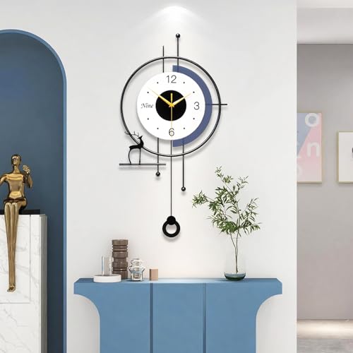 25" Modern Pendulum Wall Clock – Silent Non-Ticking Battery Design | Large Decorative Clock for Living Room, Office, Bedroom or Kitchen, Elegant Indoor Home Decor Gift - size: 13.3*25.2in