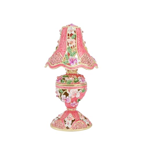 QIFU Vintage Pink Table Lamp Style Enamel Tirnke Box, Unique Gift for Family - color: Pink