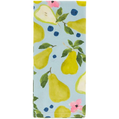 Boston International Dish Towel Set of Two Cotton Tea Towels, 28" x 18", Anjou Pear - color: Anjou Pear