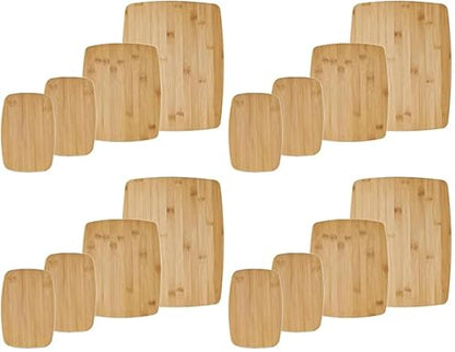Farberware 4-Piece Bamboo Cutting Board Set - Reversible Boards for Chopping, Slicing, Charcuterie and Meal Prep - Kitchen Essential, Housewarming or Back-to-School Gift (Pack of 4) - size: 14"L x 11"W (Pack of 4), style: 4-Piece