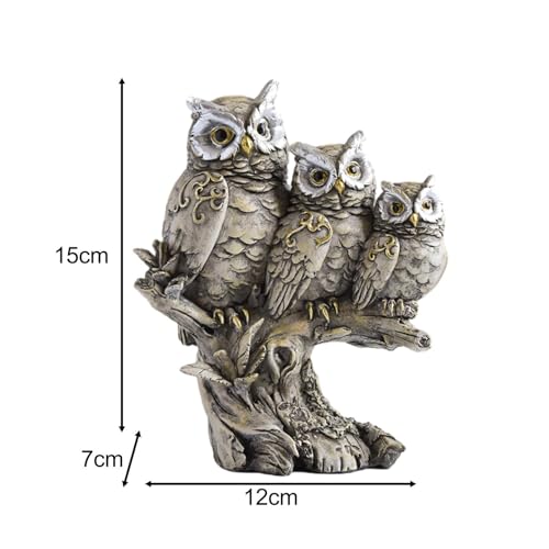 Abstract Figurine Owl Statue Resin Animal Crafts Human Collectibles Sculpture Suitable for Office Shelf Home Decoration Party Celebrations Family