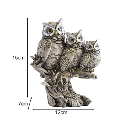 Abstract Figurine Owl Statue Resin Animal Crafts Human Collectibles Sculpture Suitable for Office Shelf Home Decoration Party Celebrations Family
