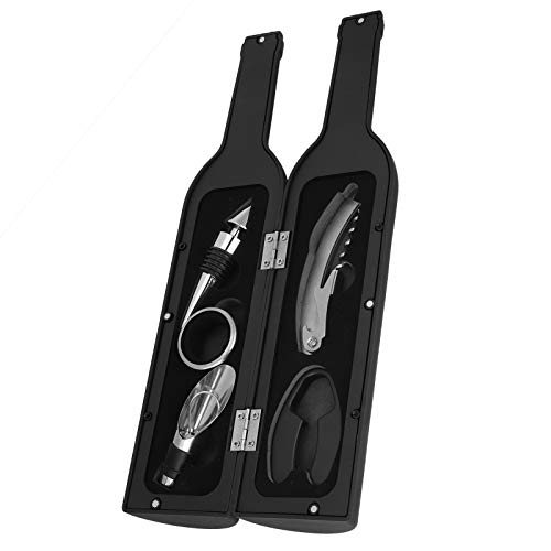 5-Piece Opener Set Stainless Steel Bottle Opener Foil Cutter Aerator Pourer Drip Accessories Kit