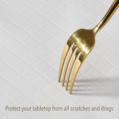 Newbridge Quilted Waterproof Cut to Fit Table Pad Protector with Flannel Backing, Heat Resistant, Wipe Clean, Cushioned Pad Protects Table from Spills and Scratches, 52" x 90" - size: 90" x 52" (Oblong/Rectangular)