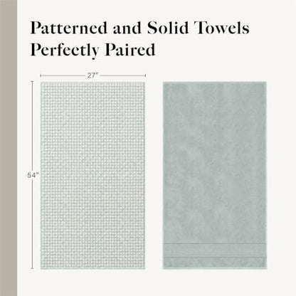 Modern Threads 6 Piece Cotton Bath Towel Set – Ultra Soft 600 GSM Towels – Bathroom Set with Hand Towels and Washcloths – Waffle (Sage Mist) - color: Sage Mist, size: Standard, style: Waffle