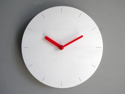 Minimalist Wooden Wall Clock, Modern Round Silent Non-Ticking Clock, Natural Wood Decorative Clock for Living Room Bedroom Office, 12 Inch