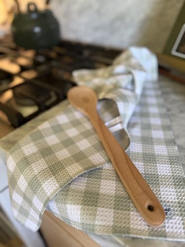 Kitchen Towels, Dish Towels for Kitchen, 3 Pc Kitchen Towel Set | Microfiber Waffle Towels, 16 x 26 inches, with Hanging Loops, Reusable Tea Towels, Cute Kitchen Towels - 3 Pack - color: Mint 2 Pack