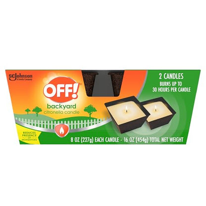 OFF! Backyard Citronella Scented Candle, Ambiance Enhancing Centerpiece, Burns for up to 25 Hours, 8 oz (Pack of 2) - size: 8 Ounce (Pack of 2)