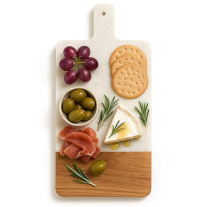 Personalized Charcuterie Boards Gift Set, Marble and Wood Cheese Board Set with Handle, Custom Cutting Board Charcuterie Board, Charcuterie Boards With Handle