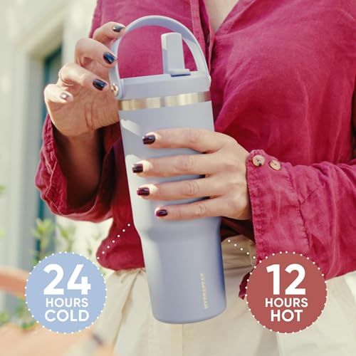 Hydrapeak Nomad 32oz Stainless Steel Insulated Travel Tumbler with Handle & Straw Lid, Leakproof, Cupholder Friendly, Back to School, College Dorm, Gym & Everyday Hydration, Cold 24 Hours (ST-Latte) - color: ST-Latte