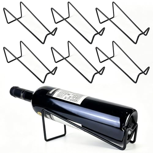 6-Pack Black Metal Wine Racks Freestanding Countertop Holders