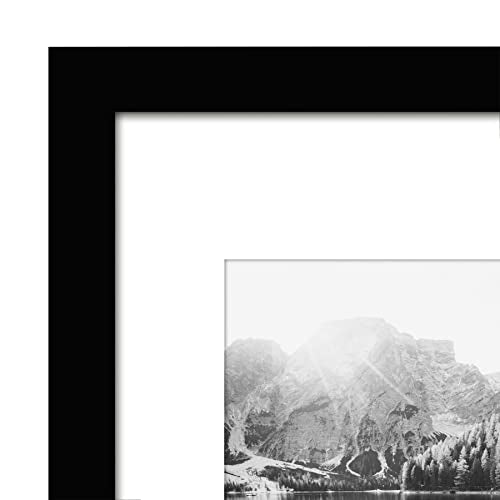 Americanflat 9x12 Picture Frame 2-Pack - Matted to 6x8 - Black | Slim Molding construction, Polished plexiglass front, wall or tabletop display with included easel, sawtooth hangers included - color: Black, size: 9x12