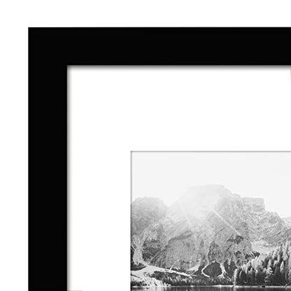 Americanflat 9x12 Picture Frame 2-Pack - Matted to 6x8 - Black | Slim Molding construction, Polished plexiglass front, wall or tabletop display with included easel, sawtooth hangers included - color: Black, size: 9x12