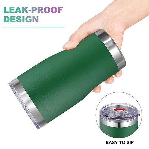 VEGOND 20oz Tumbler Stainless Steel Tumbler Cup with Lid And Straw Vacuum Insulated Double Wall Travel Coffee Mug(Dark Green 12 Pack) - color: Dark Green, size: 12 Count (Pack of 1)
