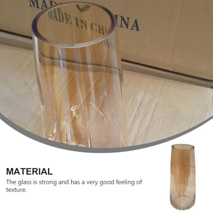 Amber Glass Flower Vase Decorative Flower Arrangement Container Nordic Creative Home Décor Floral Bottle for Living Room and Table Display