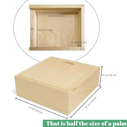 3.19" x 2.64" x 1.02" Inch Small Wood Gift Box with Sliding Lid, Sliding Top Tiny Wooden Keepsake Box USB Box for Wedding Gift, Elegant Present | Handcrafted Wood Box for Rings, Earrings(Maple Box) - color: Maple (3.19")