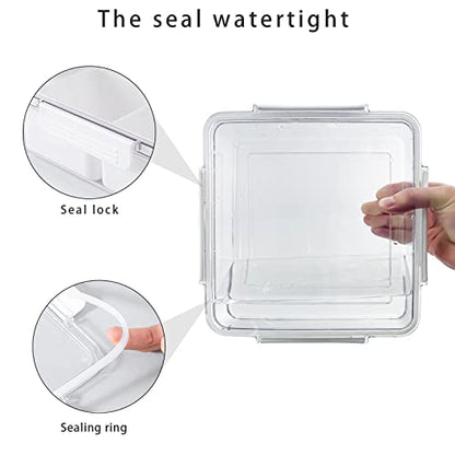 MANO Serving Tray for Party Divided Veggie Tray with Lid Sealed Sectioned Fruit Snack Serving box Vegetable Storage with 4 Compartments Snackle Box Charcuterie Container Fridge Organizer