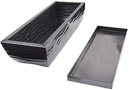 H Potter Succulent Planter Rectangular Plant Pot Flower Indoor Outdoor Window Box (Black Nickel Large) - color: Black Nickel Large