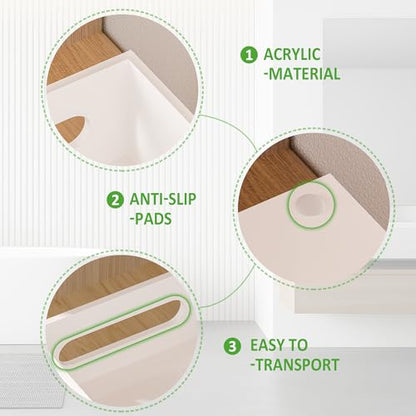 White Toilet Basket Tank Tray, Acrylic Bathroom Basket, Back of Toilet Organizer for Paper Storage, Anti-slip and Moisture-proof - color: White