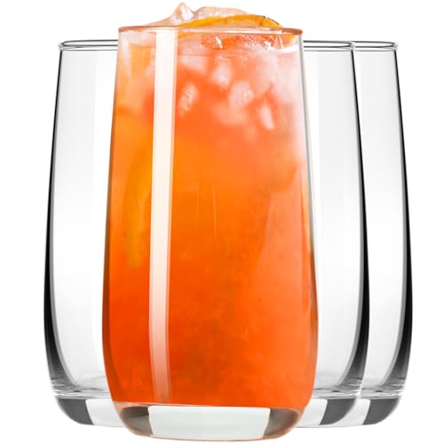 PARACITY Highball Glasses Set of 4, Drinking Glasses 12 Oz, Clear Glass Cups, Tall Tumbler Water Glasses, Glassware Set for Cocktail, Coffee, Mojitos | Clear cups for water, cocktails, coffee, and mojitos; versatile glassware for home dining, parties, ent