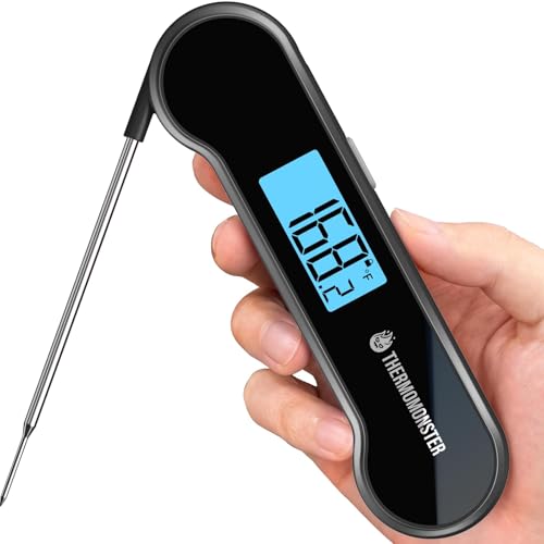 0.5 Sec Instant Read Meat Thermometer Digital for Cooking, Black | NIST ±0.5℉ Precision Food Thermometer, Kitchen Gadgets for Oven Grill Candy BBQ Accessories, Gifts for Him Dad Men Birthday - color: Black