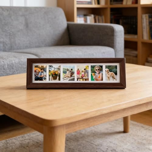 4x12 Wood Picture Frames, Long Rectangle Picture Frame for Wall,Mini Collage Pictures Frames for Wall and Tabletop Display,Graduate Gift Collage Frame - color: A