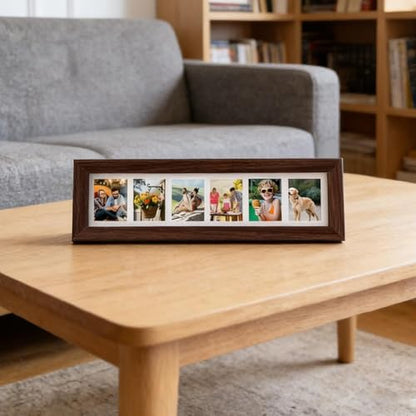 4x12 Wood Picture Frames, Long Rectangle Picture Frame for Wall,Mini Collage Pictures Frames for Wall and Tabletop Display,Graduate Gift Collage Frame - color: A