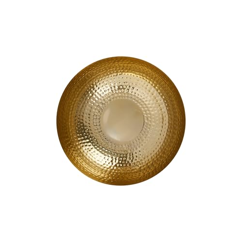 Creative Co-Op Round Hammered Metal Bowl, Gold Finish, 14" - color: Gold Finish