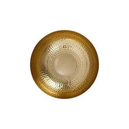 Creative Co-Op Round Hammered Metal Bowl, Gold Finish, 14" - color: Gold Finish