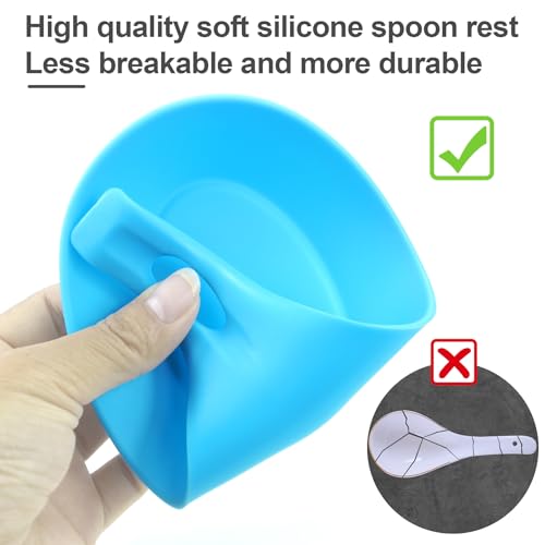 Silicone Spoon Rest for Stove Top, Spoon Holder for Stove, Silicone Spoons Rest for Kitchen Counter, Heat Resistant - color: Red green blue