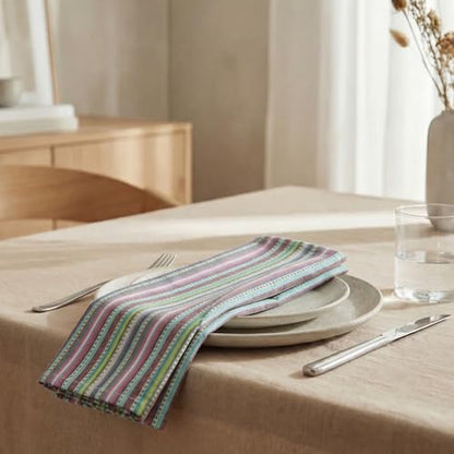 Urban Villa Cloth Napkins Cotton 20x20 (Set of 12) Multi Blue - color: 011 Multi Blue, size: 20" x 20" (Set of 12)