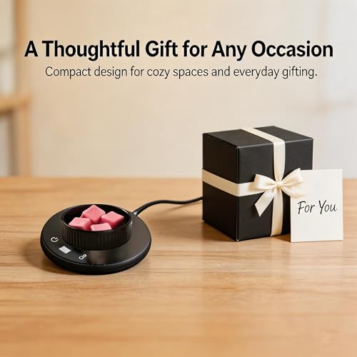 Electric Wax Melt Warmer with Timer, 3-in-1 Candle Warmer, Black | Wax warmer with 3 heat settings, 8-hour auto shut off, removable ceramic dish for wax cubes, jar candles and essential oils