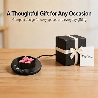 Electric Wax Melt Warmer with Timer, 3-in-1 Candle Warmer, Black | Wax warmer with 3 heat settings, 8-hour auto shut off, removable ceramic dish for wax cubes, jar candles and essential oils