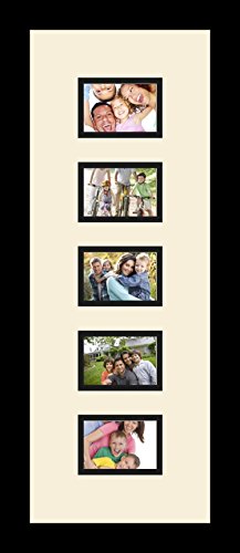 ArtToFrames Collage Photo Frame Double Mat with 5-2.5x3.5 Openings and Satin Black Frame - color: Liberty Blue, size: 2.5x3.5