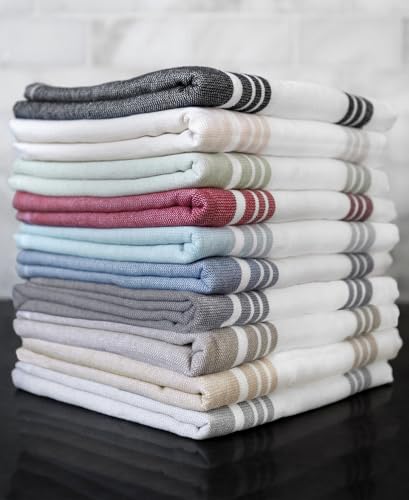 All-Clad Dual-Purpose Kitchen Towels: Highly Absorbent - 100% Cotton, 17"x30" Dish Towels for Cleaning & Drying Dishes & Glassware, 3-Pack, Almond - color: Almond