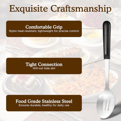 4 Pcs Cooking Utensils Set, Stainless Steel Kitchen Utensils, Heat Resistant Metal Kitchen Tools Include Solid, Slotted Turner, Serving Spoon, Non-Stick Wok Spatula, Dishwasher Safe, Silver