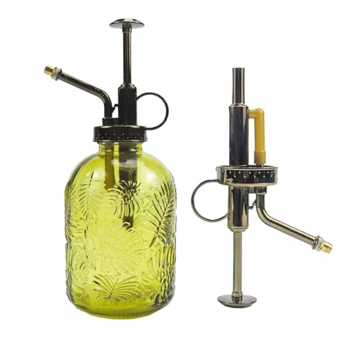 Glass Plant Mister Water Spray Bottle Small Watering Can for Indoor Plants Vintage Style Houseplant Gardening Tools for Succulent Flower (Yellow Green) - color: Yellow Green