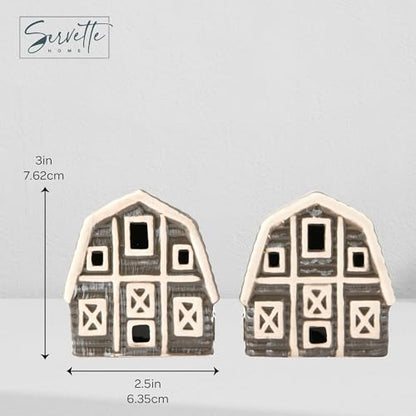Salt Pepper Shakers Animals (Grey Barn) - color: Grey Barn