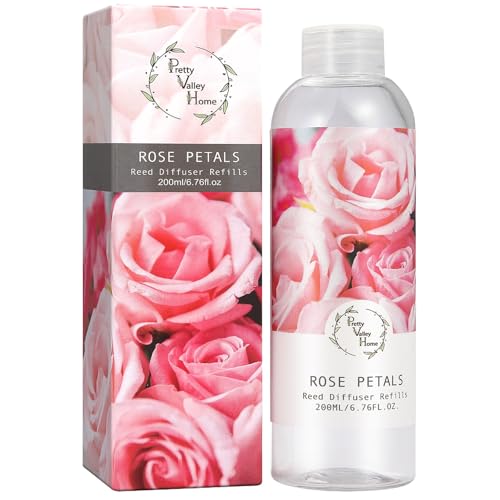 Reed Diffuser Refill, White Jasmine Floral Diffuser Oil 6.76 fl.oz / 200ml, Home Fragrance for Bedroom, Bathroom, Office Decor - color: Rose Peta