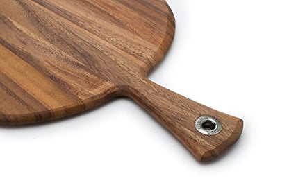 Ironwood Gourmet Round Provencale Paddle Round, Acacia Wood 0.5 x 12 x 16 inches - size: 16"L x 12"W