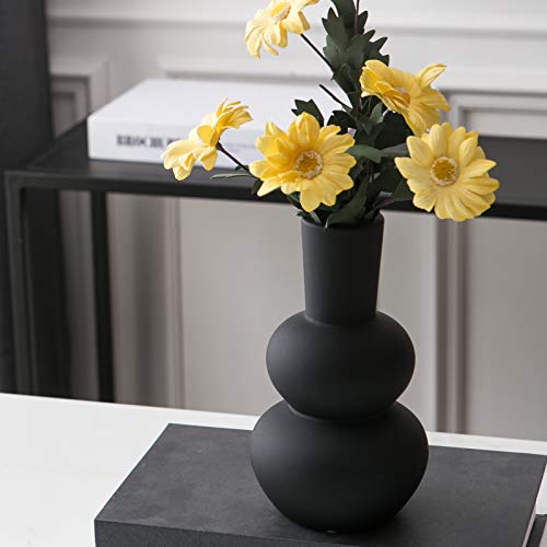 Black Ceramic Vase, Modern, Matte Clay - color: B-black Small Vase