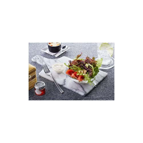 JEmarble 14.7" White Marble Cutting Board - Multi-Purpose Serving Tray and Cheese Board