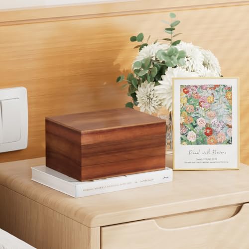 Wooden Keepsake Box, Acacia Memory Box with a Hinged Lid, Wooden Storage box, for Picture Letter Time Capsule - Wooden Gift Boxes (Small) - size: Small