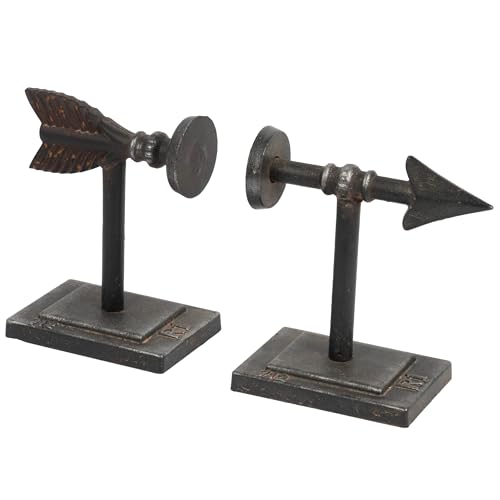 Creative Co-Op Bronze Arrow Shaped Cast Iron Bookends (Set of 2 Pieces) - color: Bronze