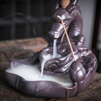LUNIZ Incense Burner Backflow Incense Burner Home Furnishings Backflow Incense Burner Indoor Waterfall Fountain Room Decoration Incense Holder