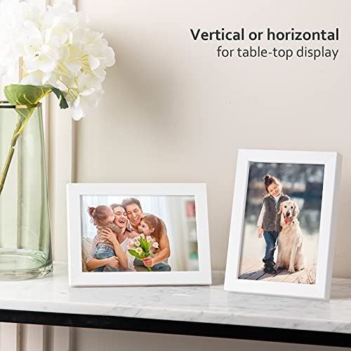 4x6 Picture Frame White Set of 6 Wooden Photo Frames | 4 x 6 Picture Frame with Plexiglass Fits 4x6 without Mat for Table and Wall Display - color: White, size: 4x6