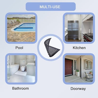 Interlocking Rubber Floor Mats 21”x21” 8 Pack - Open Grid Drainage Tiles, Non-Slip for Deck, Patio, Pool, Garage & Wet Areas - size: 21"x21" Interlocking Mats 8Pcs